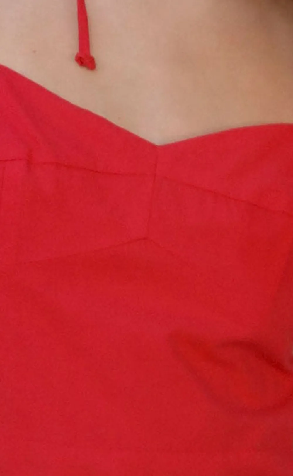 Red Spaghetti Strap Ruffled Mini Dress