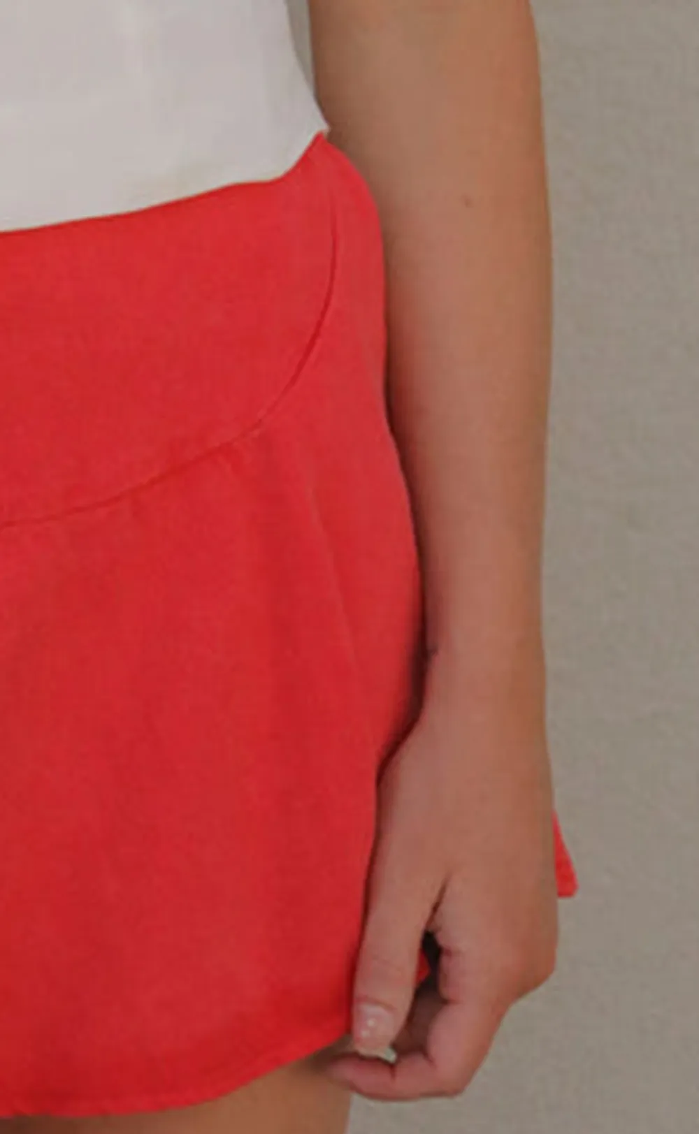 Red Drawstring Mini Skirt