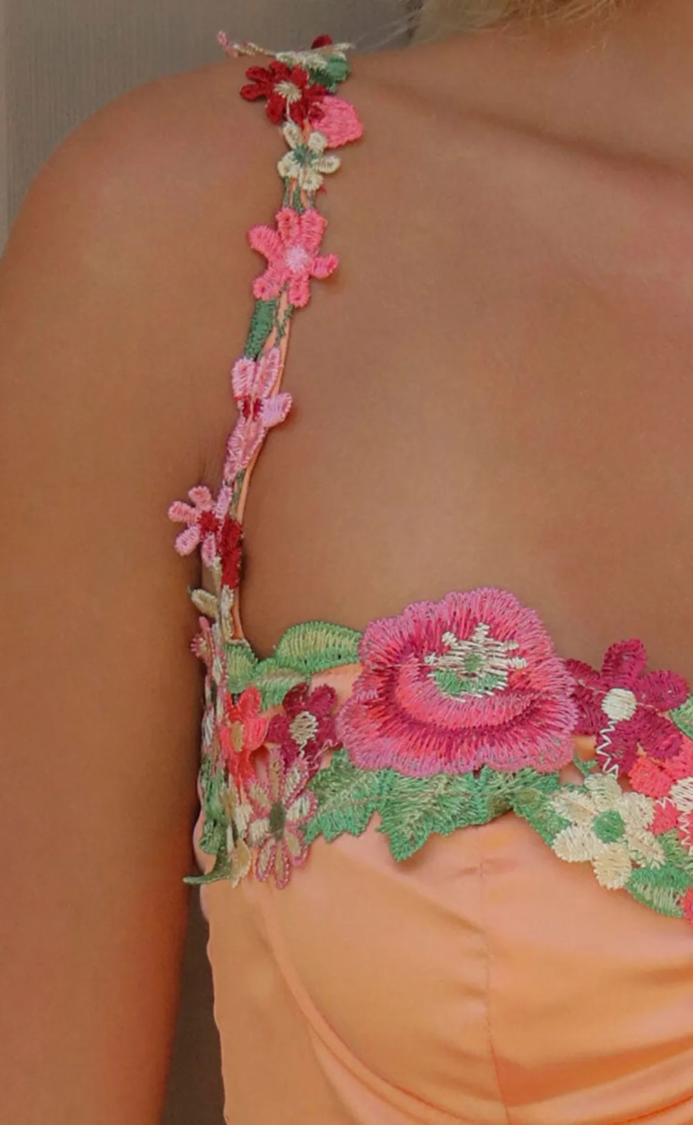 Floral Embellished Strappy Mini Dress