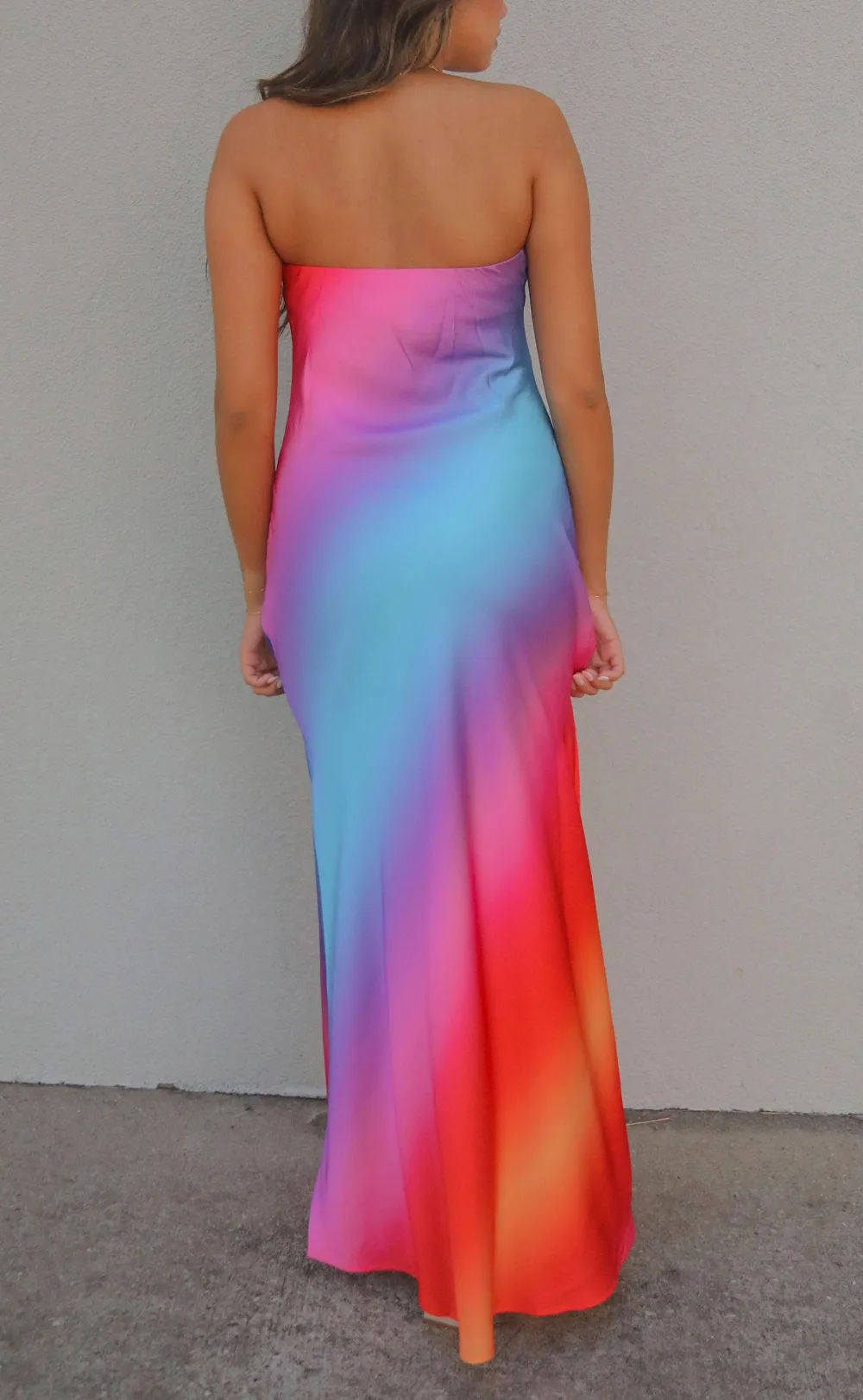 Ombre Strapless Maxi Dress