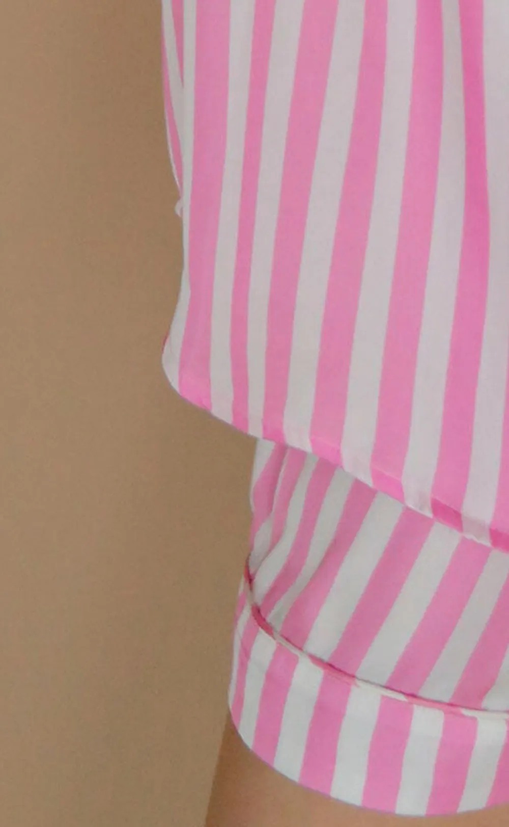 Pink Striped Short Sleeve Set